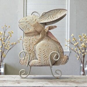 Rustic Cream Rabbit Decor